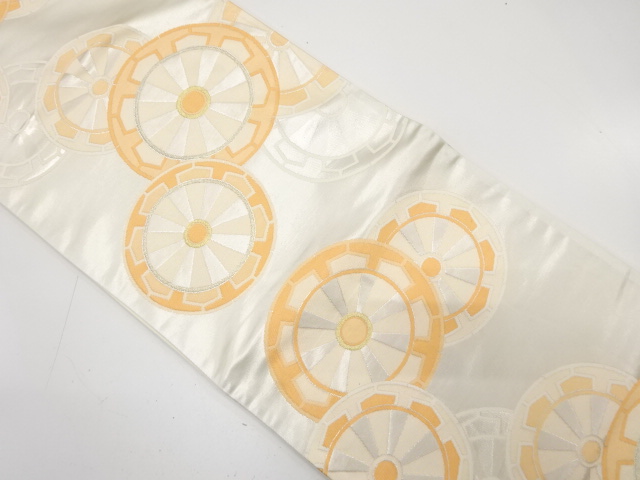 JAPANESE KIMONO / ANTIQUE FUKURO OBI / SILK / WOVEN GENJIGURUMA